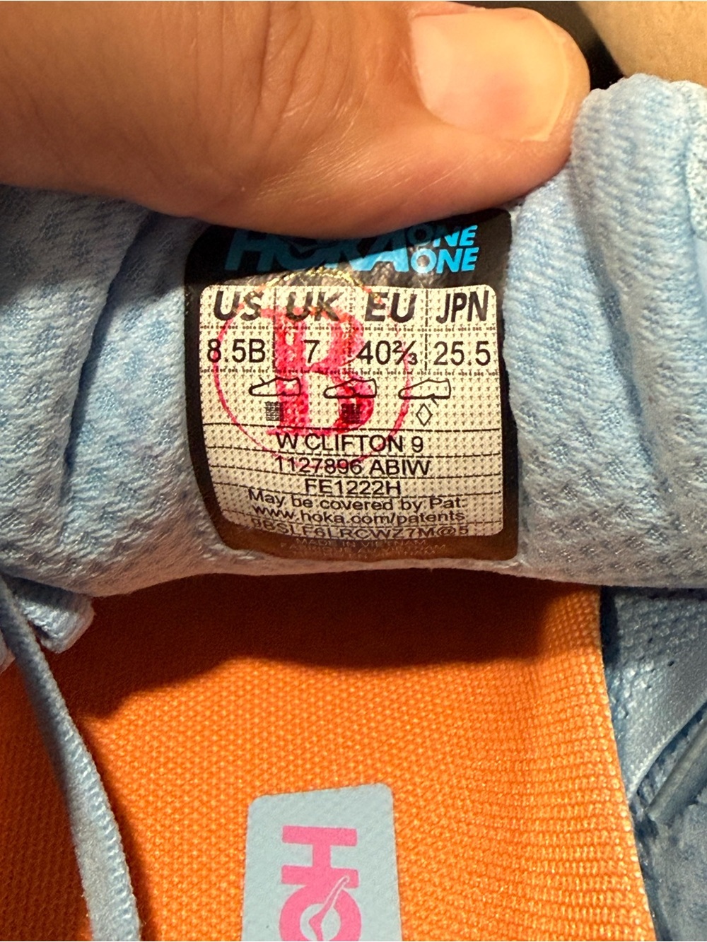 Size 8.5 - Hoka Women’s Clifton 9 “Airy Blue” - Picture 6 of 8